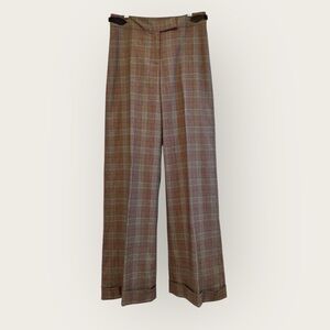 Riley Pulitzer Glen Plaid Wide-Leg Trousers | Side Tab Tailored Pants
